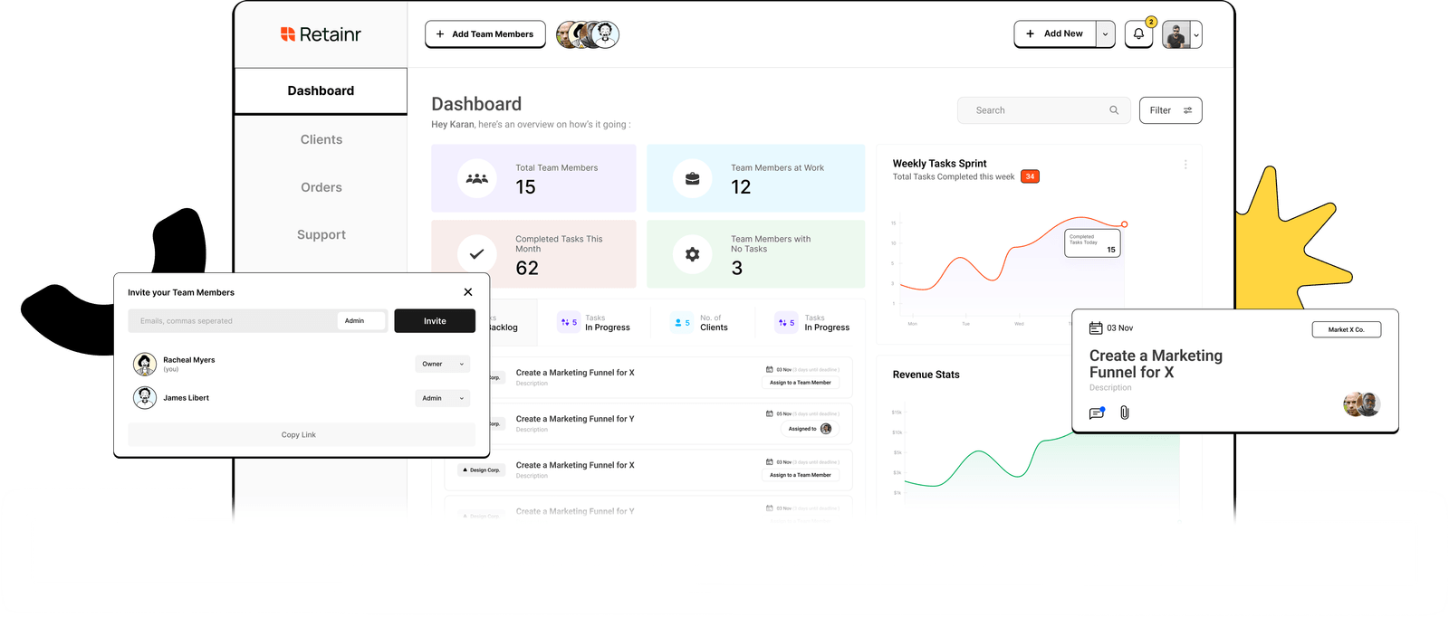 14 Quick Ways To Find Freelance Jobs Right Now illustrated with the Retainr client workflow